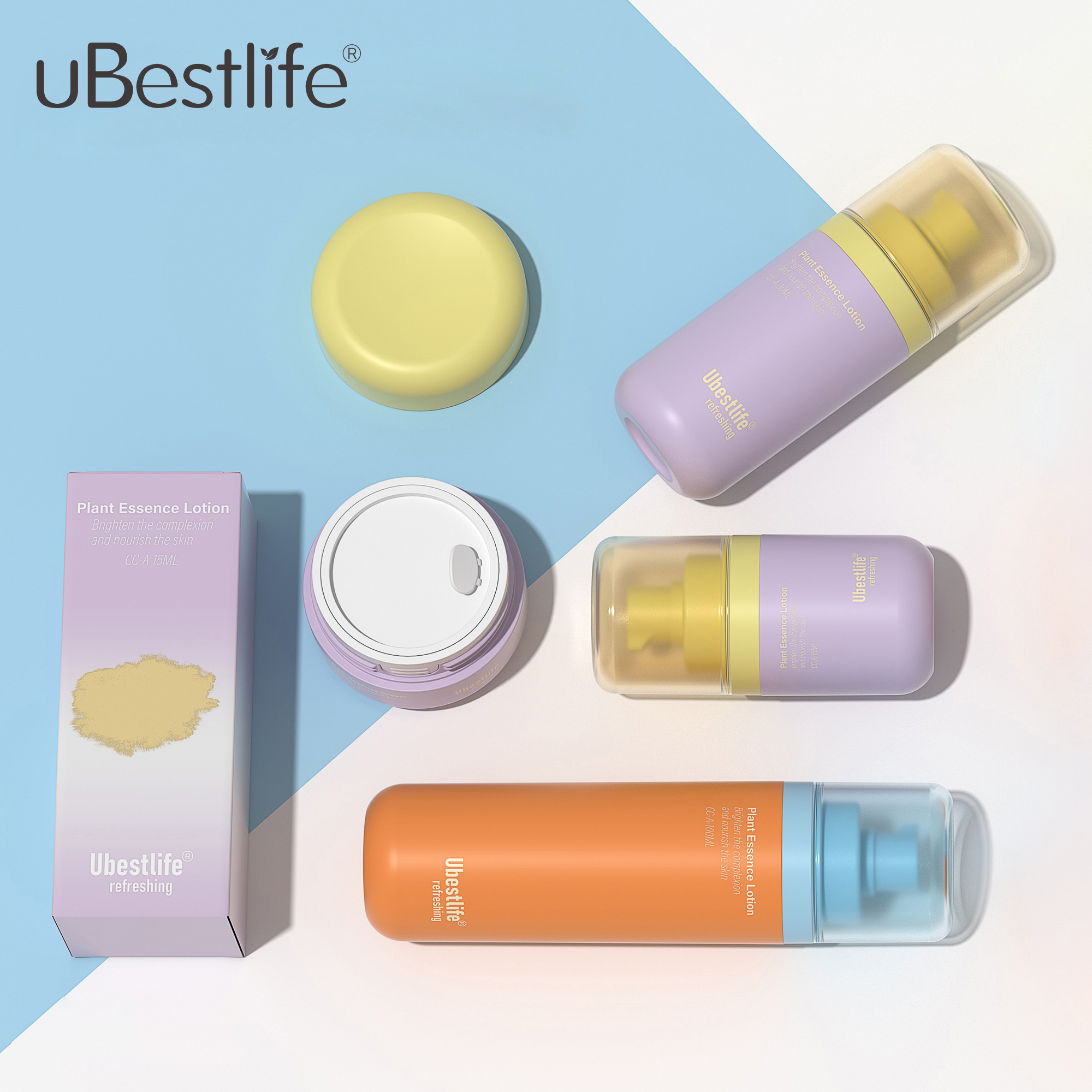 CC-A New Model Custom Color PP Airless Lotion Pump Bottle 15/30/50ML SkinCare Essence Face Eye Serum Package Empty Round Bottle