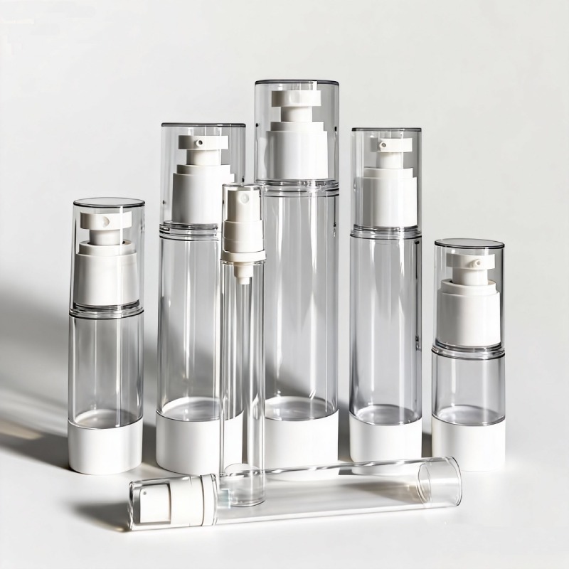 High End Refillable Plastic Skincare Packaging 120ml 100ml 50 ml 15ml 5ml Airless Press Cream Pump Bottle