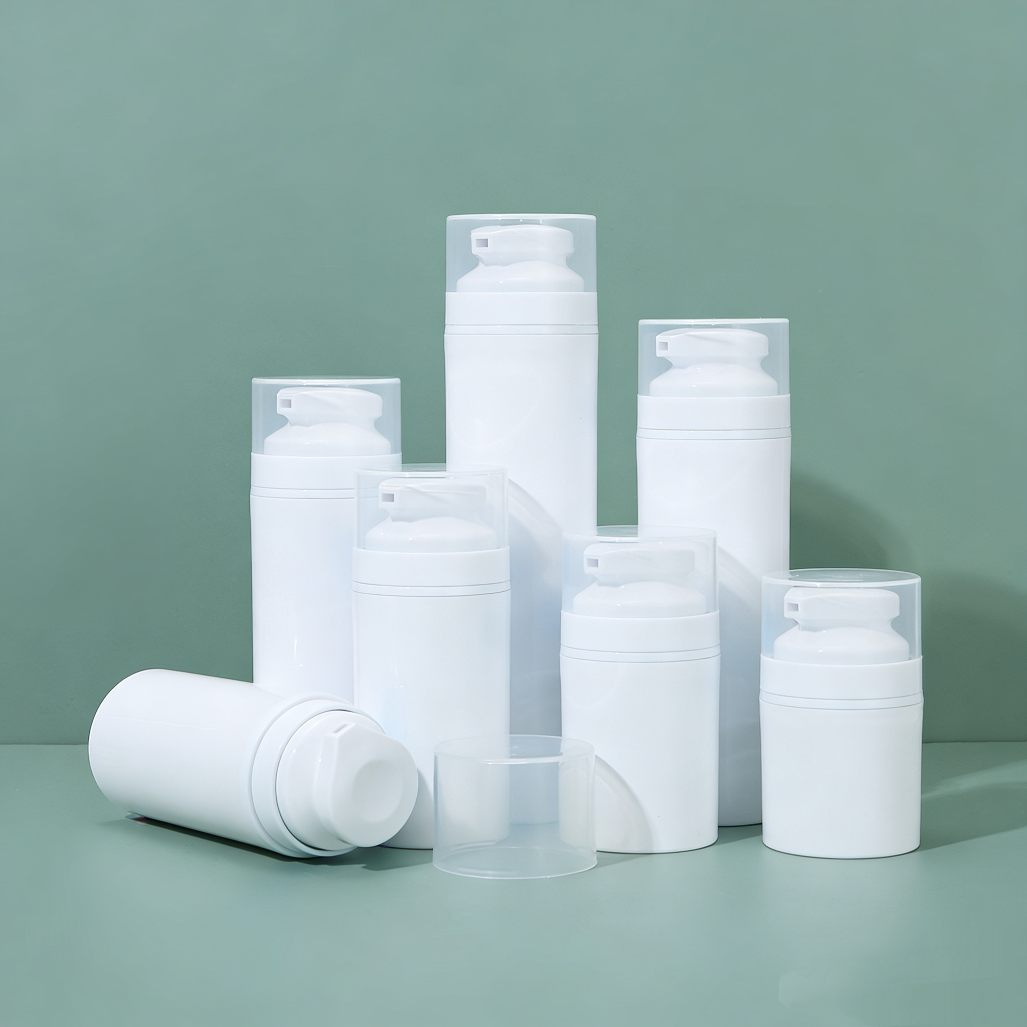 High Quality Eco-friendly Plastic Airless Pump Bottles Sizes Skin Care Cosmetics Lotion Cream Container Skincare Packaging