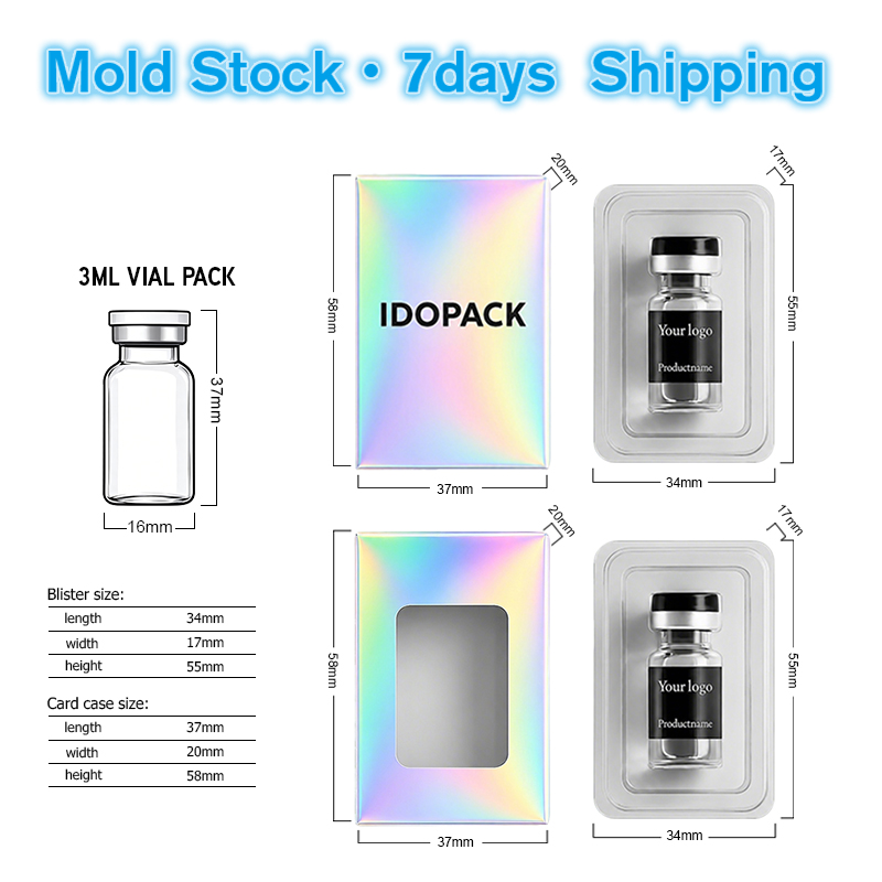 Wholesale Private Label Phia Vial Glossy Paper Boxes 2ml 3ml 10ml Vial Box Packaging