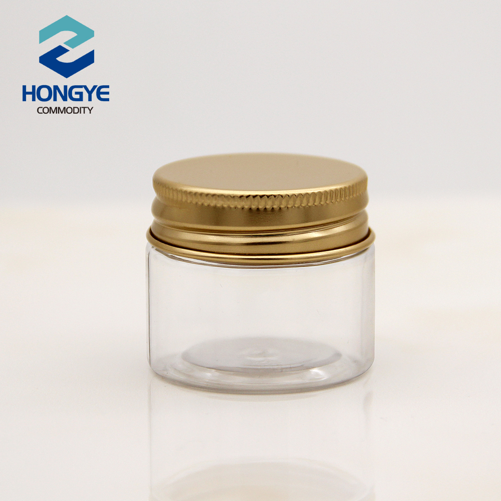 20g 30g Small-sized PET Body Cream Jar Packaging Box with Gasket Aluminum/Plastic Screw Cap for Face Mask &amp; Lotion