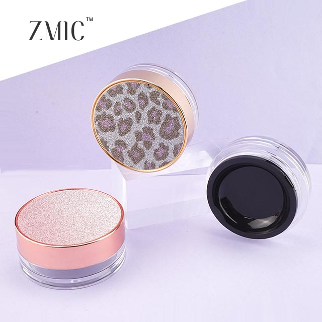 10g Round Loose Powder Makeup Packaging with Leather Top