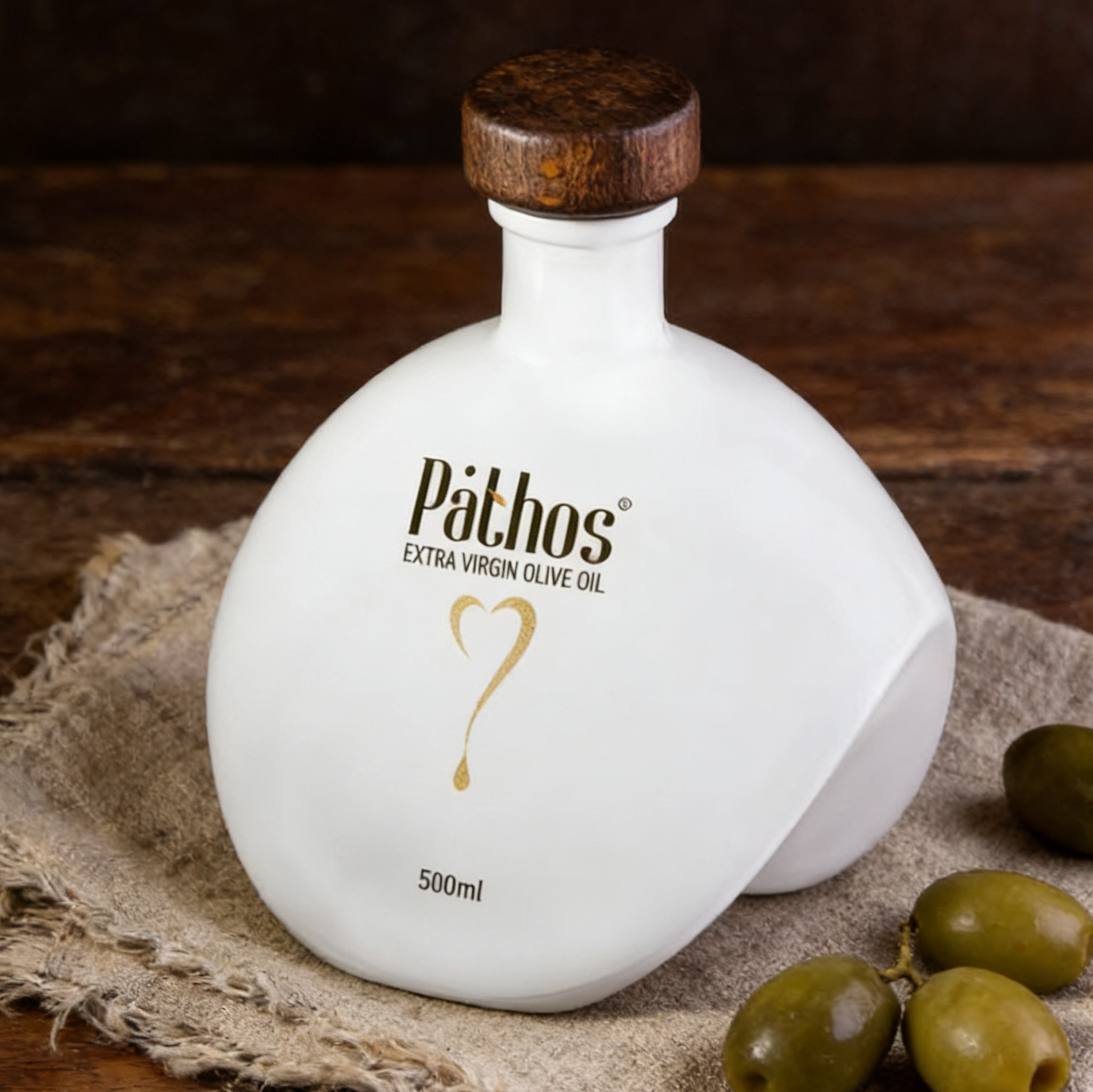 Personalized 500ml White Olive Oil Glass Bottle Cork Stopper Customizable Logo Color And Shape