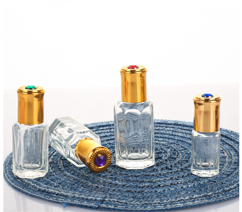 3ml 6ml 9ml 12ml Thick Bottom Glass Essence Cosmetic Packaging Flat Shoulder Glass Roller Bottle Essential Oil Bottle