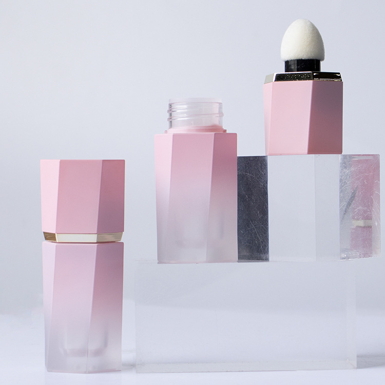 Manufacturer Polygon Hexagonal Sponge Head Lip Gloss Lip Glaze Liquid Blush Tube Highlighter Tube Gloss Tube Package Makeup Packaging