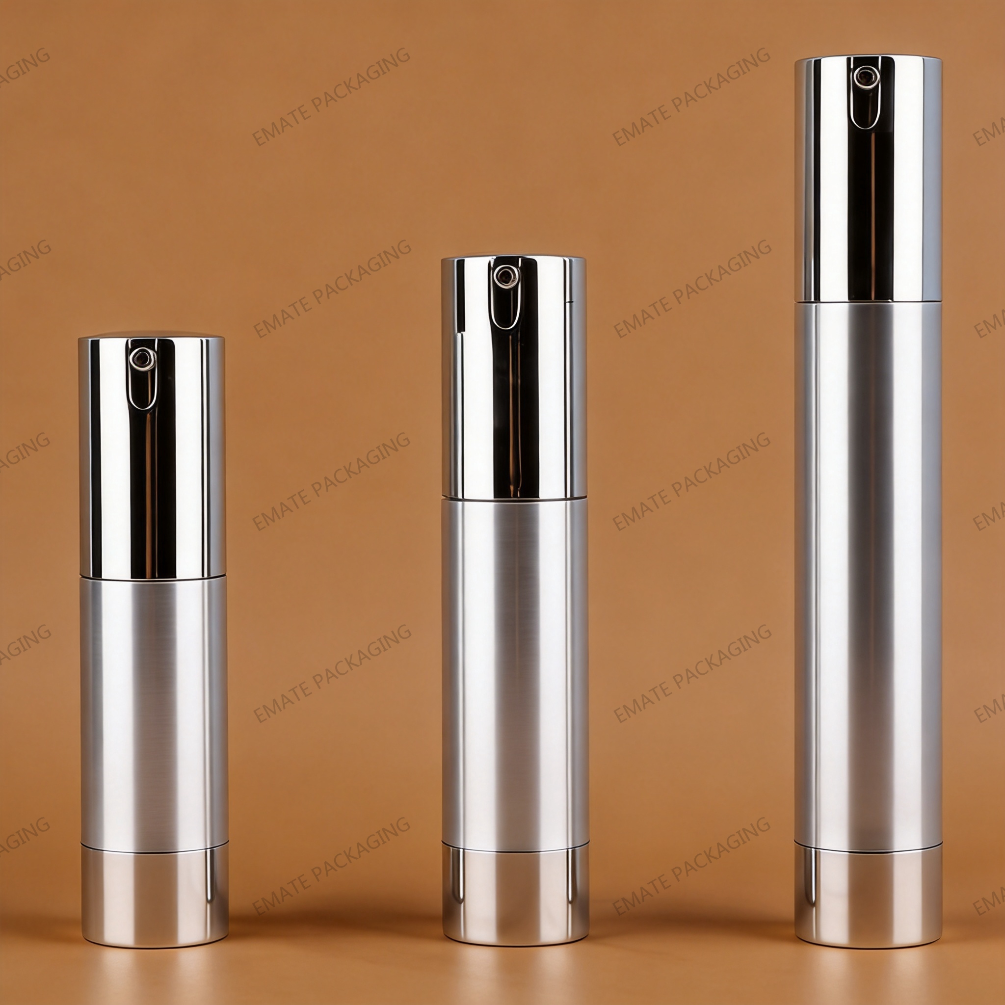Luxury Clear Golden Silver AS Airless Pump Lotion Bottle 10ml 15ml 20ml 30ml 50ml Refillable Cosmetic Airless Packaging Bottle