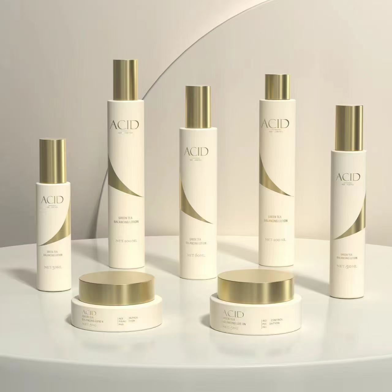 Glass Luxury Skincare Set Cosmetic Packaging Bottle Jar Toner Lotion Essence Serum Cream Screw Cap Custom Empty Pink Black Clear