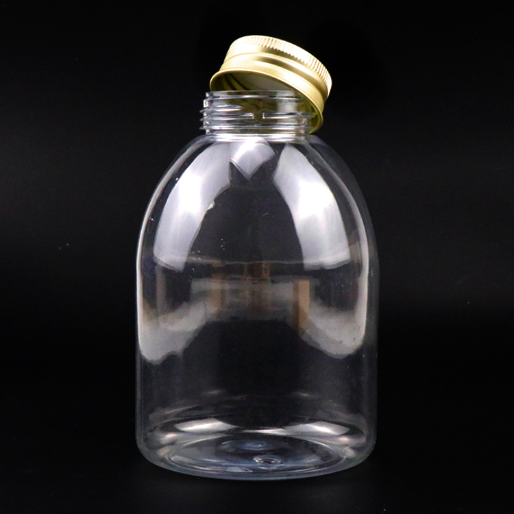 Custom Wholesale Recycled 330ml 500ml 16oz Pet Plastic Juice Beverage Bottle Packaging With Aluminum Cap