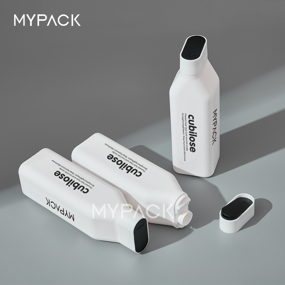MYPACK Plastic Hdpe White Soft Touch 60ml 300ml Matt Finish Squeeze Cosmetic Packaging Bottles for Body Lotion