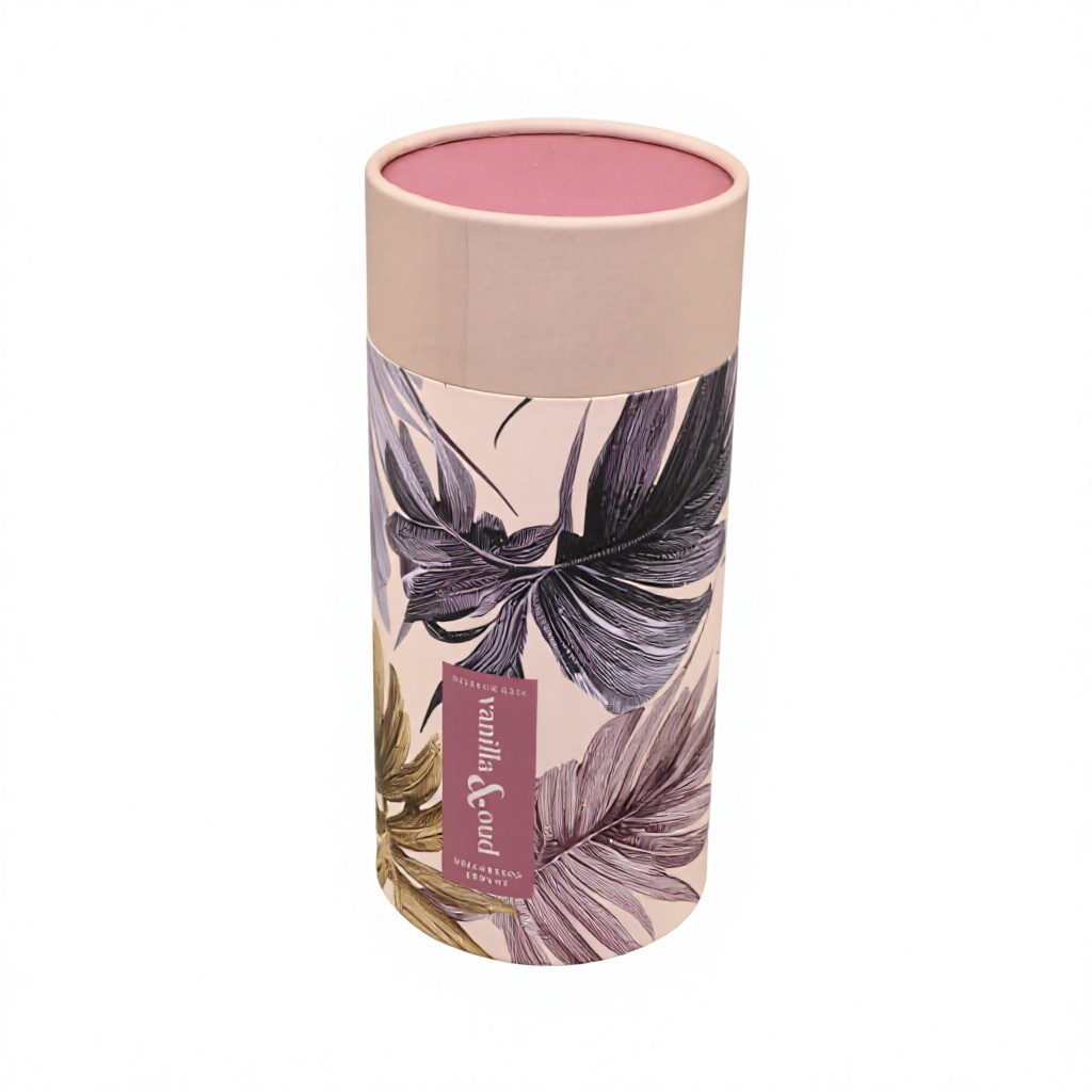 Custom Logo Round Cardboard Tube Packaging Box Custom Printed Cylinder Paper Tube with Inner Shoulder for Cosmetic Perfume