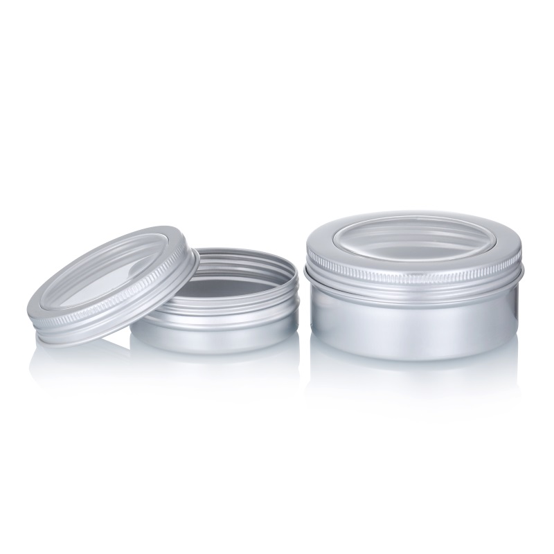10g 10ml Empty Nail Storage Box PVC Clear Window Gold Silver Black Cosmetic Container Aluminum Tin Jars Packaging for Lip Balm