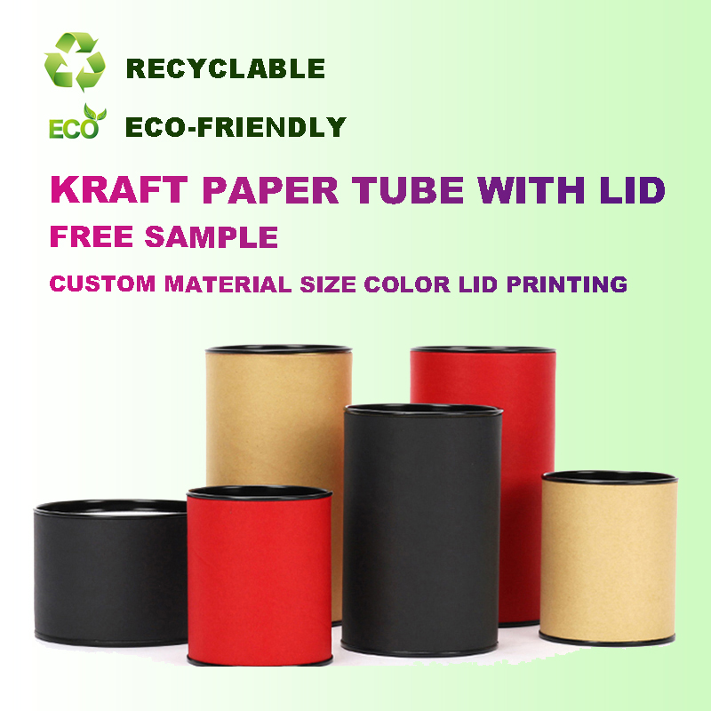 Wholesale Food Grade Tea Kraft Paper Tube Packaging Airtight With Aluminum Inside Custom Craft Coffee Paper Tubes Packaging