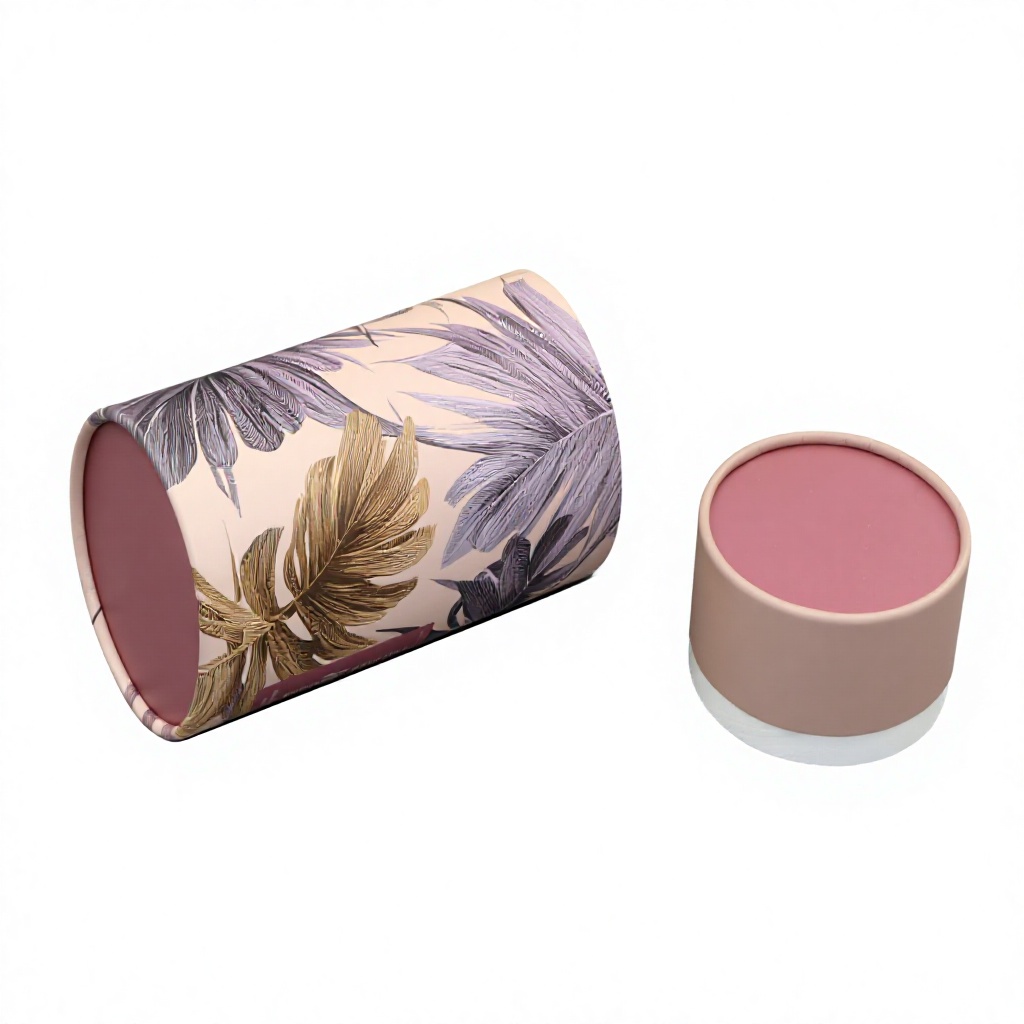 Custom Logo Round Cardboard Tube Packaging Box Custom Printed Cylinder Paper Tube with Inner Shoulder for Cosmetic Perfume