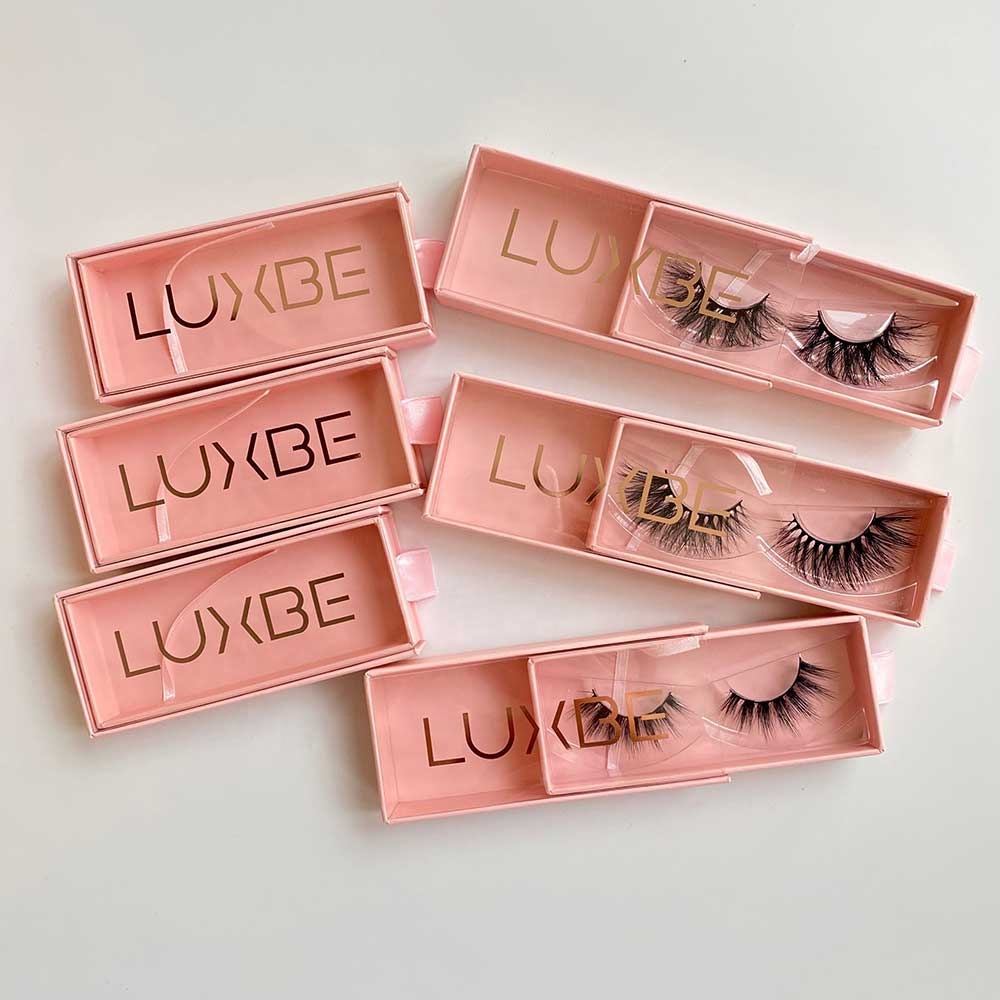Wholesale Custom Pink Eyelash Packaging Box Private Label Lash Box with UV Coating and Matt Lamination for Cosmetics