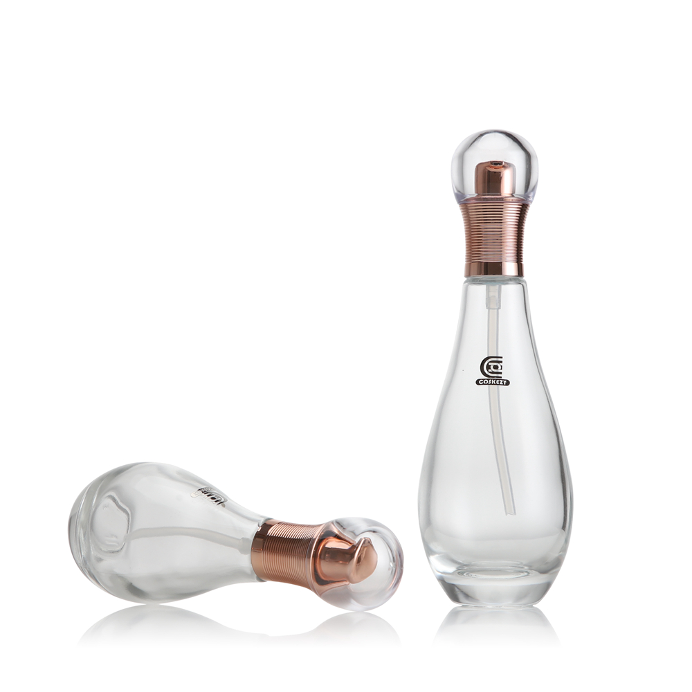 Luxury Bowling Shaped Glass Cosmetic Packaging 50g Cream Jar with Lotion Pump 60ml 100ml 150ml Toner Oil Bottle