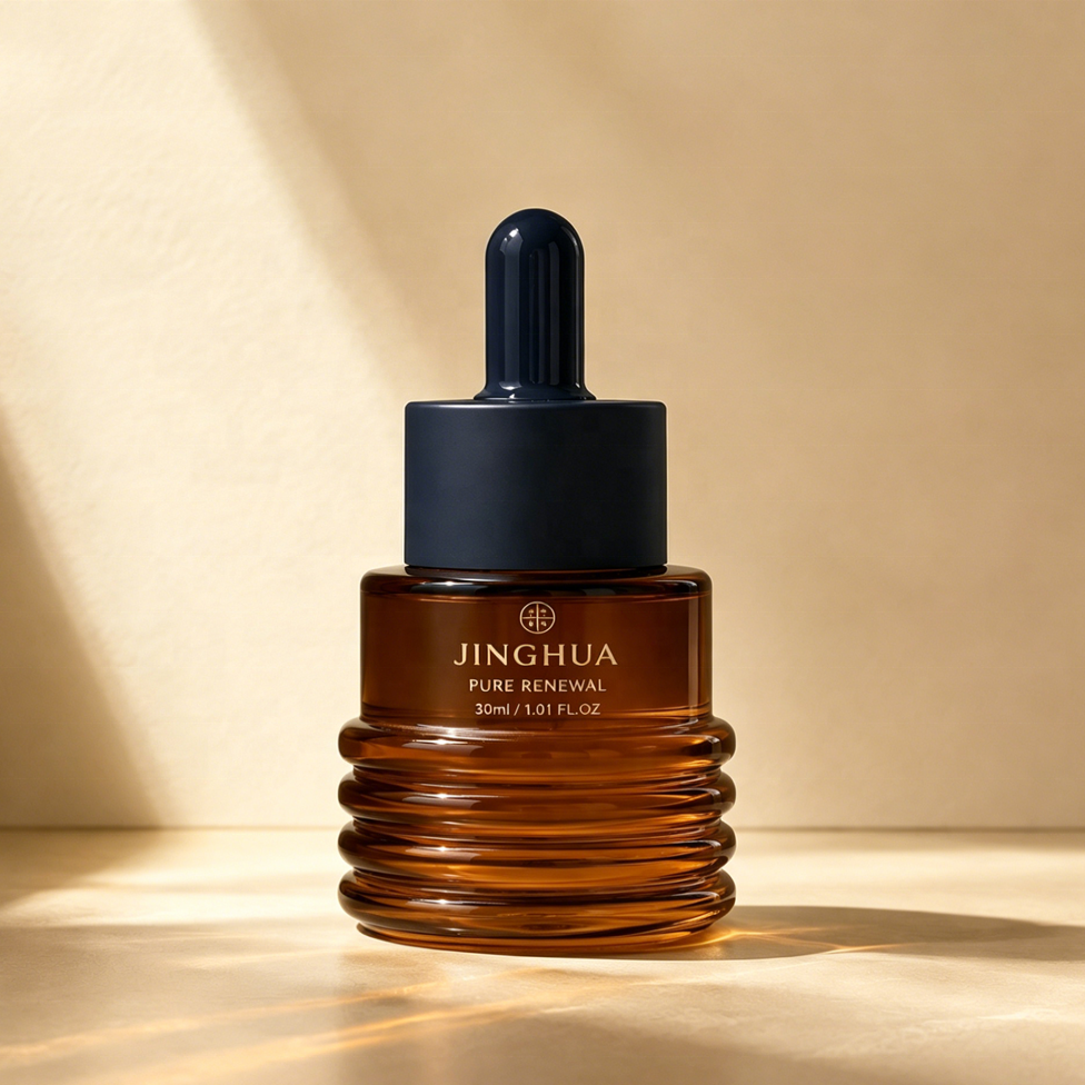 Custom Unique Cosmetic Skincare Serum Packaging Bottle 30ml Glass Essential Oil Dropper Bottle
