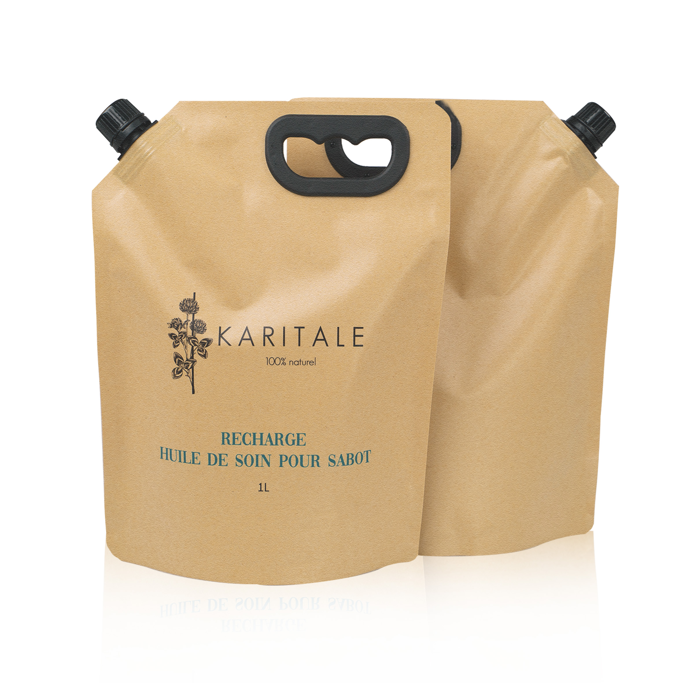 Custom Printed Detergent Packaging Bag Plastic Refill Bag With Handle Kraft Paper Plastic Spout Pouch