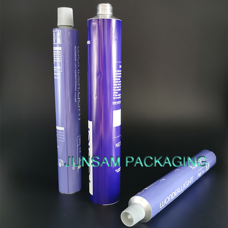 Squeeze Aluminum Hair Colorant Cream Personal Care Cosmetic Packaging Paint Container