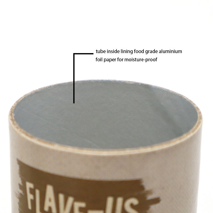 Custom Logo Kraft Cylinder Tube Food Grade Paper Packaging for Salt Shaker Top Tube Cans with Plastic Lid Crafts Chocolate Pizza