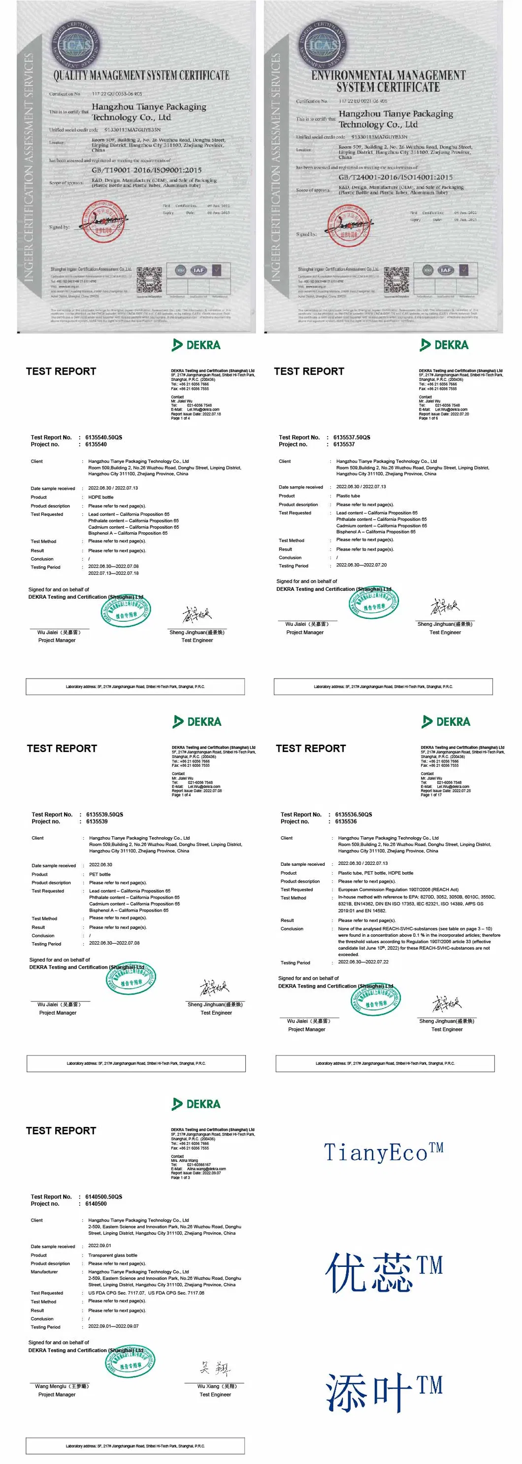 Certificates