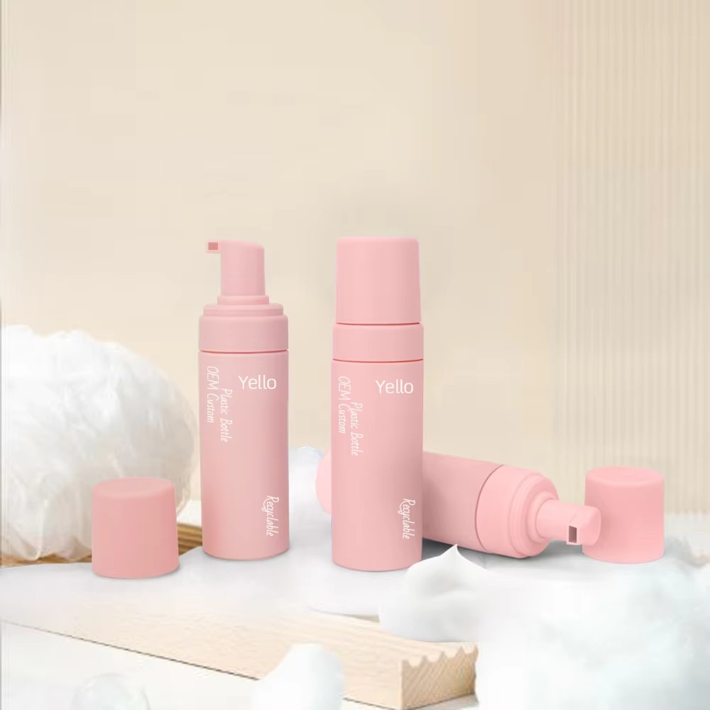 OEM Luxury 100ml 120ml 150ml 180ml Foaming Mousse Foam Plastic Pump Bottles For Cosmetic Facial Washing Self Tanning Packaging