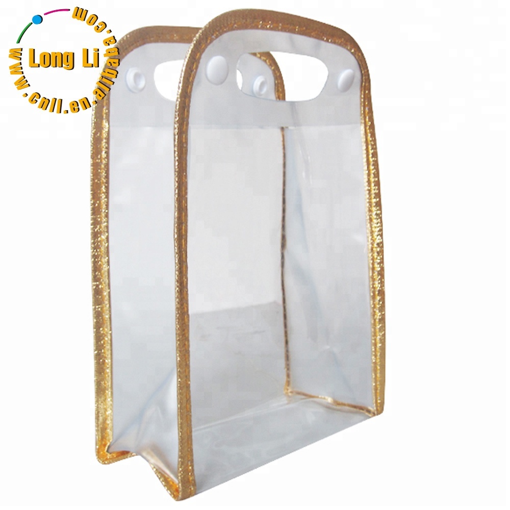 Customized Transparent Clear PVC Plastic Cosmetic Bag with Side Gusset Personalized Cosmetics Packaging for Shampoo