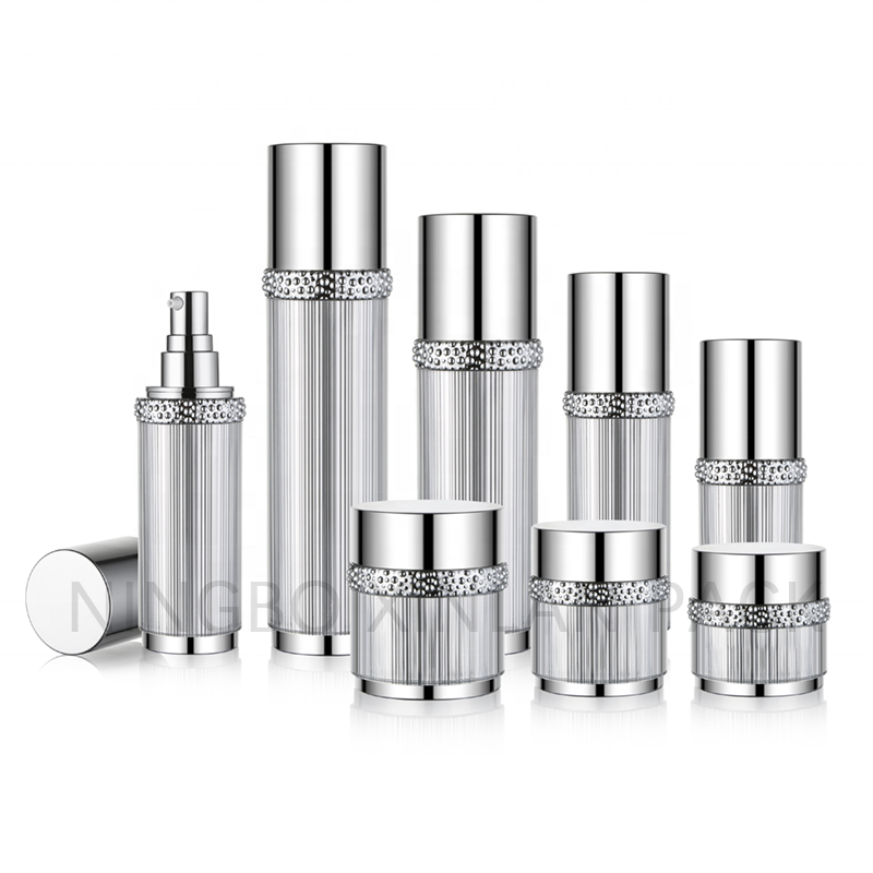 100ml 120ml Rose Gold Color Plastic Cosmetic Airless Luxury Spray Pump Bottle Set Airless Pump Bottle and Jar
