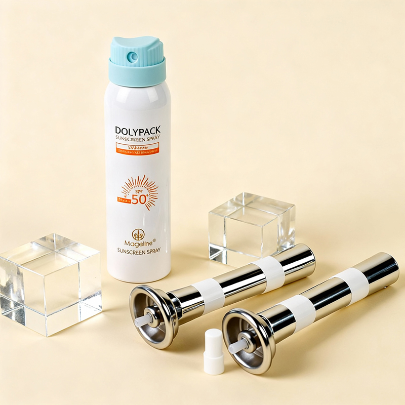 Luxury Custom Empty 50ml 75ml 100ml 120ml 150ml 200ml Spray Aluminum Aerosol Can Unique Continuous Mist Sprayer Body Physical SPF 30+ 50+ Sunscreen Packaging