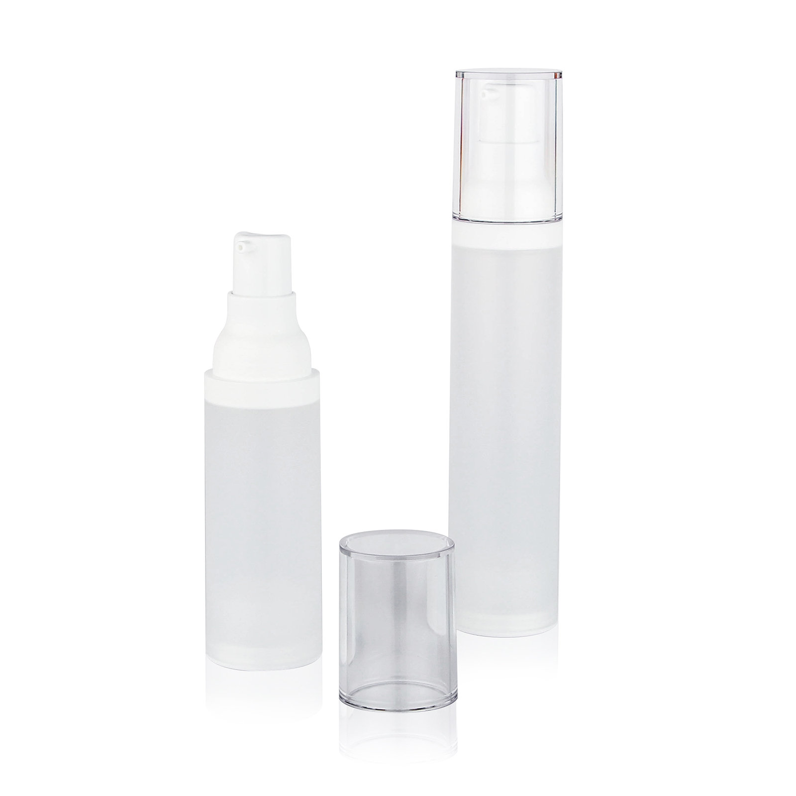 15ml 20ml 30ml 50ml PP Plastic Airless Bottle Frosted Cosmetic Packaging Face Cream Skin Care Vacuum Pump Custom Logo Free
