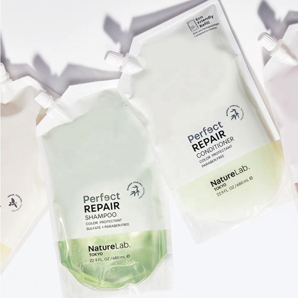 Custom 100ml Cosmetic Stand up Pouch Soap Packaging Bag, Biodegradable Soap Refillable Aluminium Printed Spout Pouch