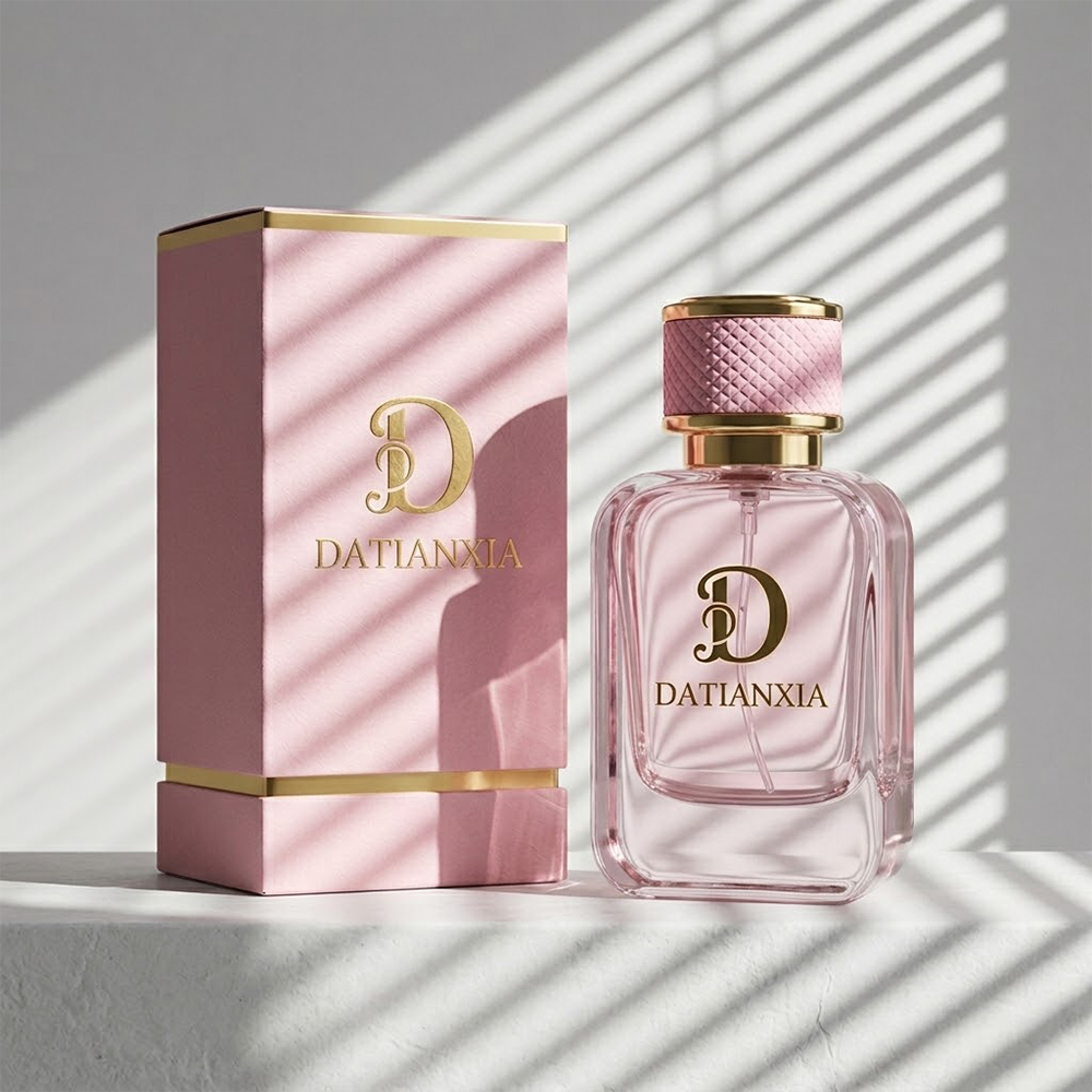 Exclusive Custom Transparent Color Men's Perfume Glass Bottle High-end Perfume Bottle With Black Magnetic Cap Custom Gift Box
