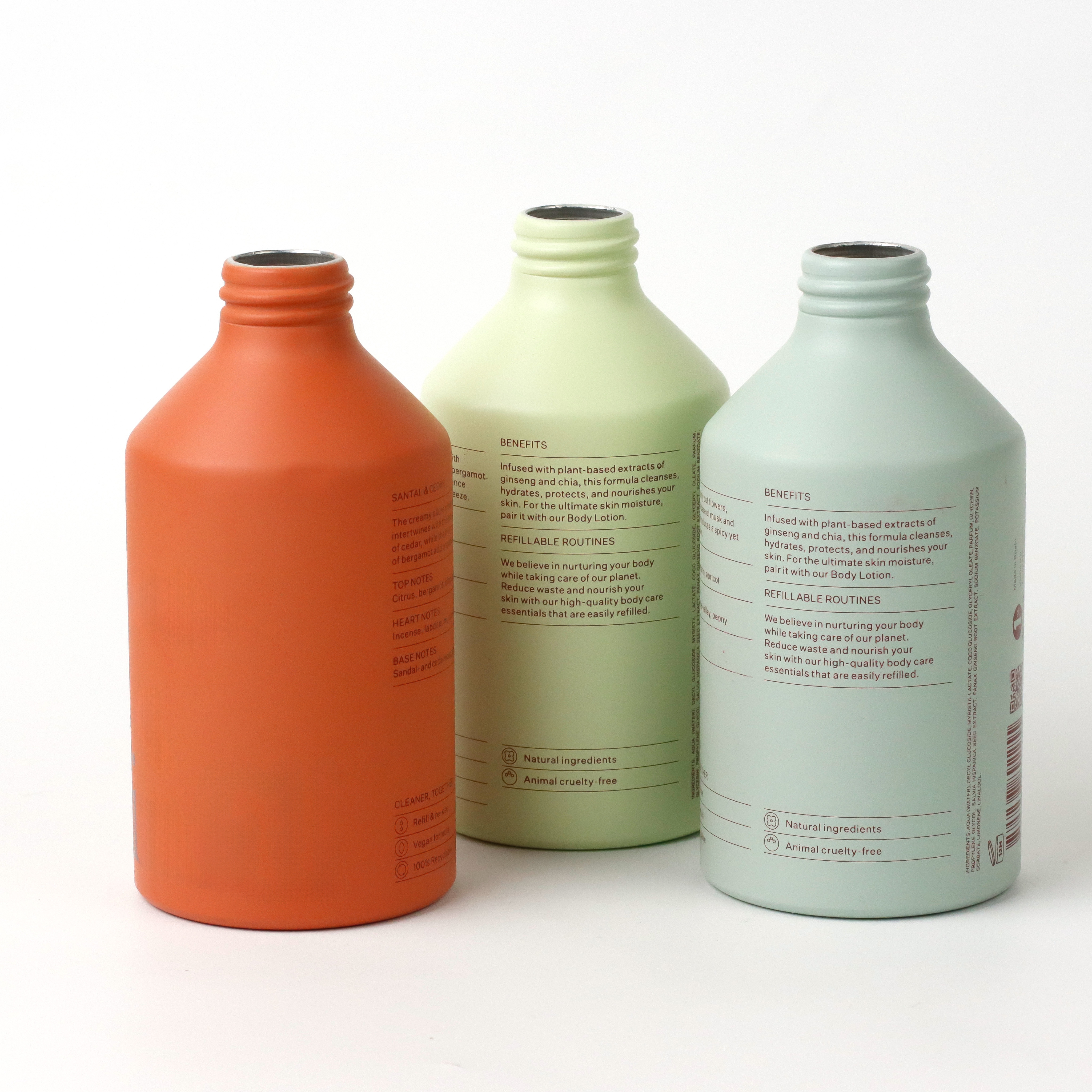 Metal Cosmetic Aluminum Bottles 100m 200ml 250ml 500ml 1000ml Empty Aluminum Bottle Essential Oil Container