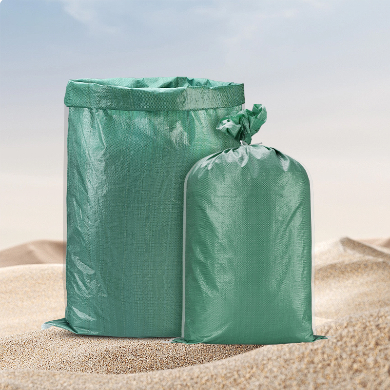 Custom Size Woven Sack Green Laminated Storage Bag for Bulk Products Packaging Solutions