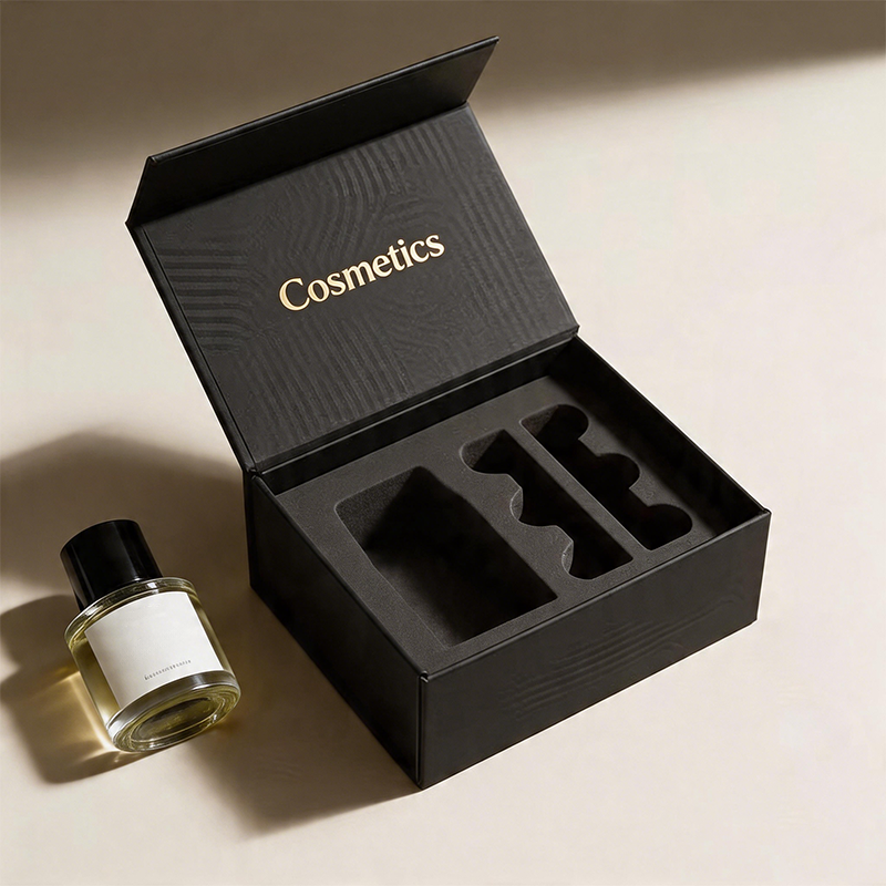 Wholesale Custom Logo Printing Flip-Top Cosmetic Set Perfume Essential Oils EVA Insert Packaging Magnetic Empty Luxury Paper Box