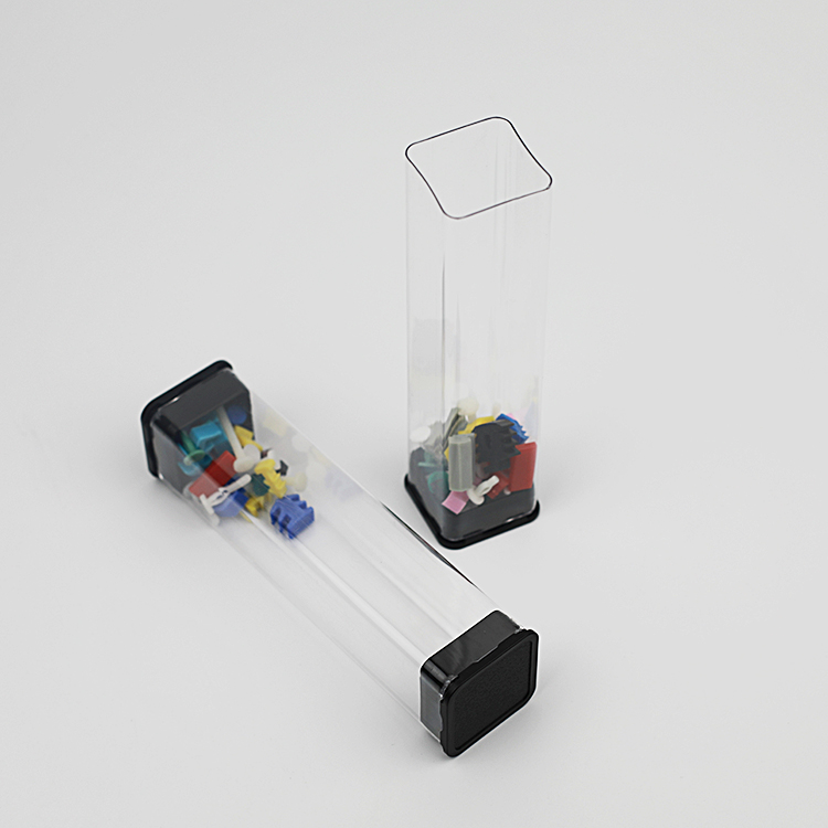 Elite Transparent Square Plastic Storage Tube for Visible Plastic Packaging