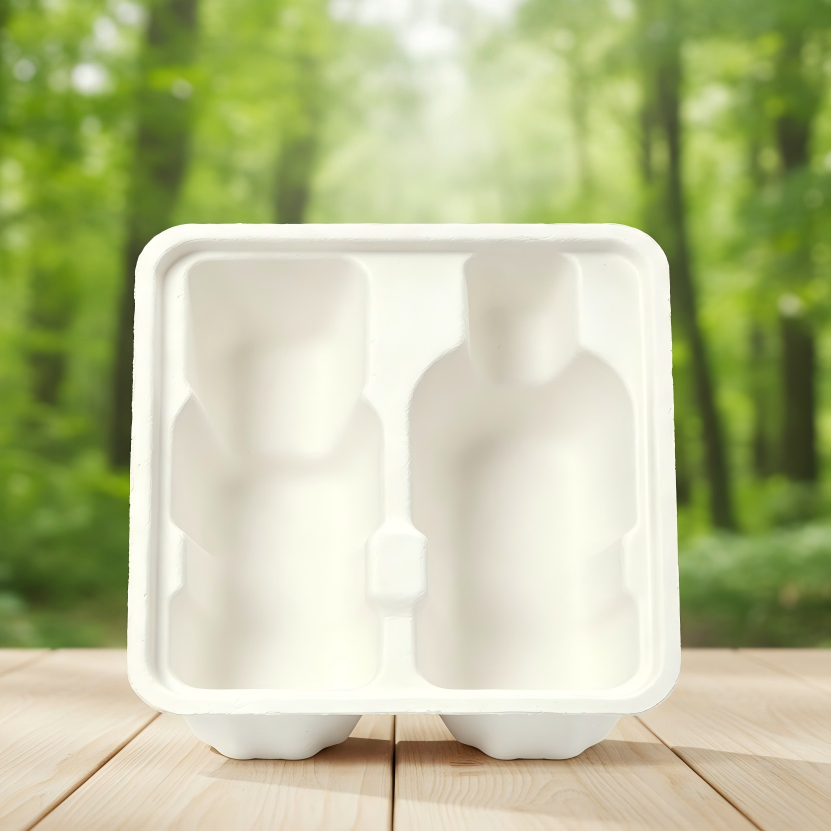 HAOWEI Eco Molded Pulp Cosmetic Packaging, Biodegradable for Bottles &amp; Jars