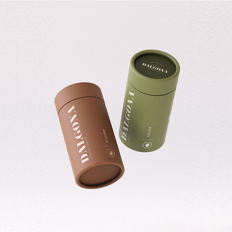 Eco Material Product Round Packaging Cosmetic Containers Cylinder Packaging Can Food Boxes Paper Tube For Tea Coffee Tee Wine