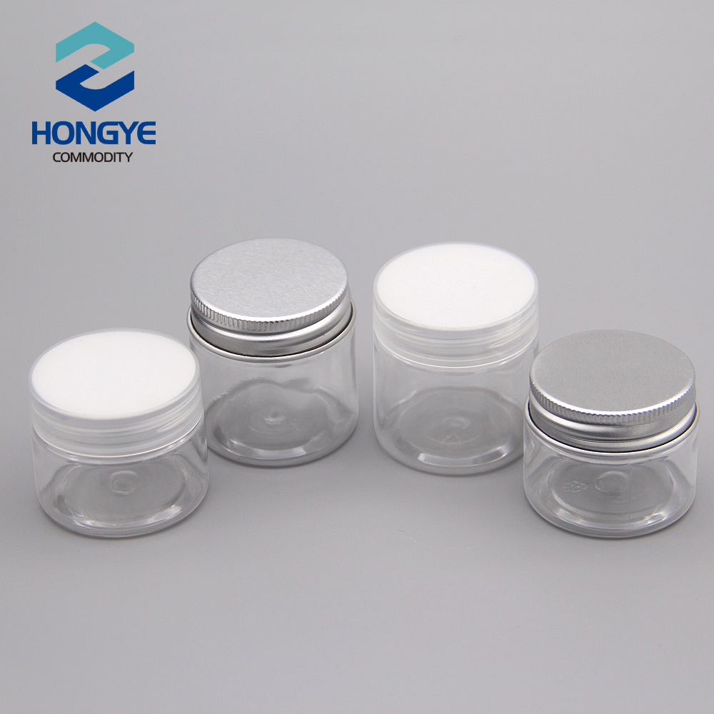 20g 30g Small-sized PET Body Cream Jar Packaging Box with Gasket Aluminum/Plastic Screw Cap for Face Mask &amp; Lotion