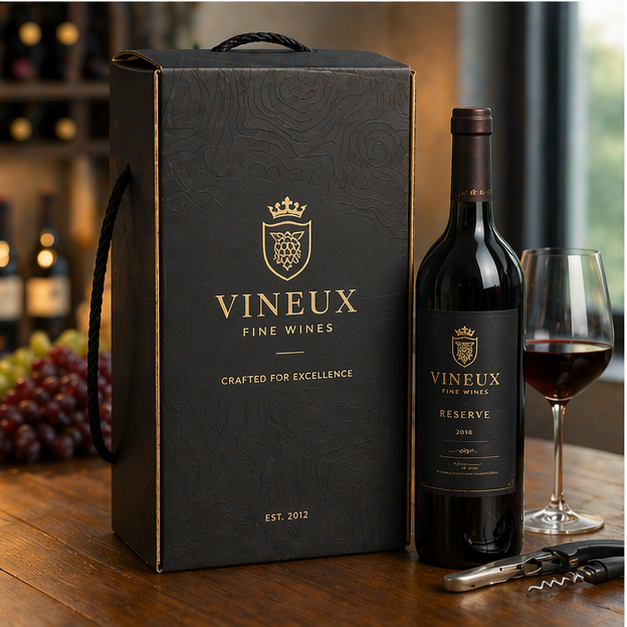 Portable Custom Printed Wine Box For Double Bottles Luxury Packaging Boxes With Logo Paper Gift Box For Wine Packaging