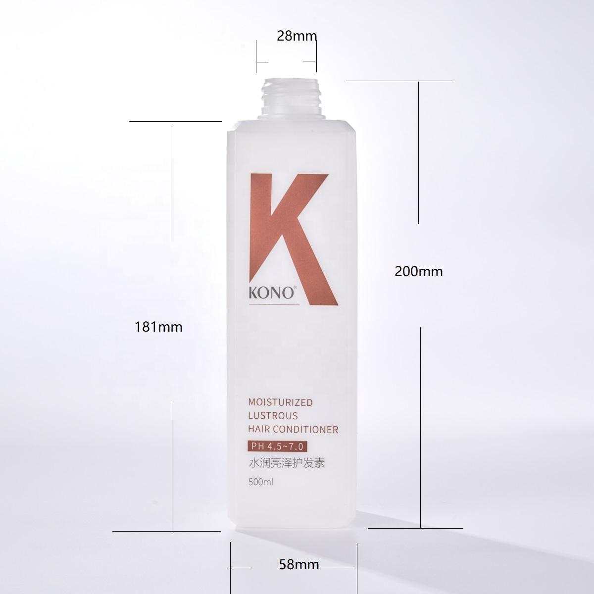 XYPACKAGING HDPE Square Cosmetic Packaging Bottles with Custom Silk Screen Printing for Shampoo &amp; Lotion 500ml/15oz Custom Color