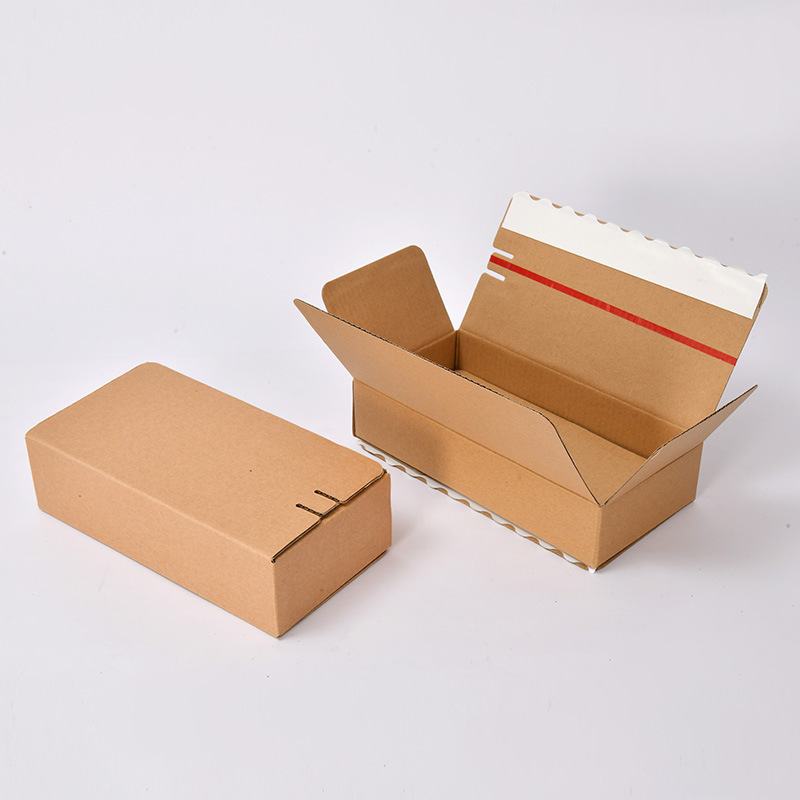 Custom Logo Recycled Corrugated Packing Shipping Boxes Eco-Friendly Kraft Paper Mailer Box with Easy Tear Strip