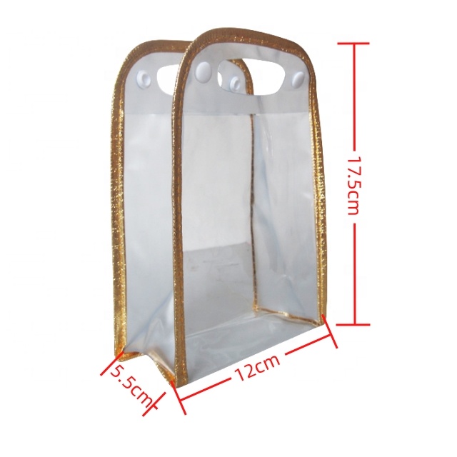 Customized Transparent Clear PVC Plastic Cosmetic Bag with Side Gusset Personalized Cosmetics Packaging for Shampoo