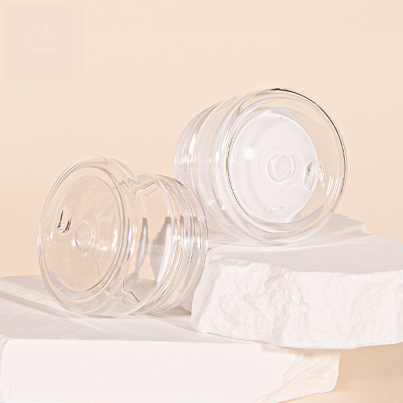 PET 2.5 OZ for Clear Cosmetic Plastic Jars with Black Lids Round Containers for Lotion and Capsules