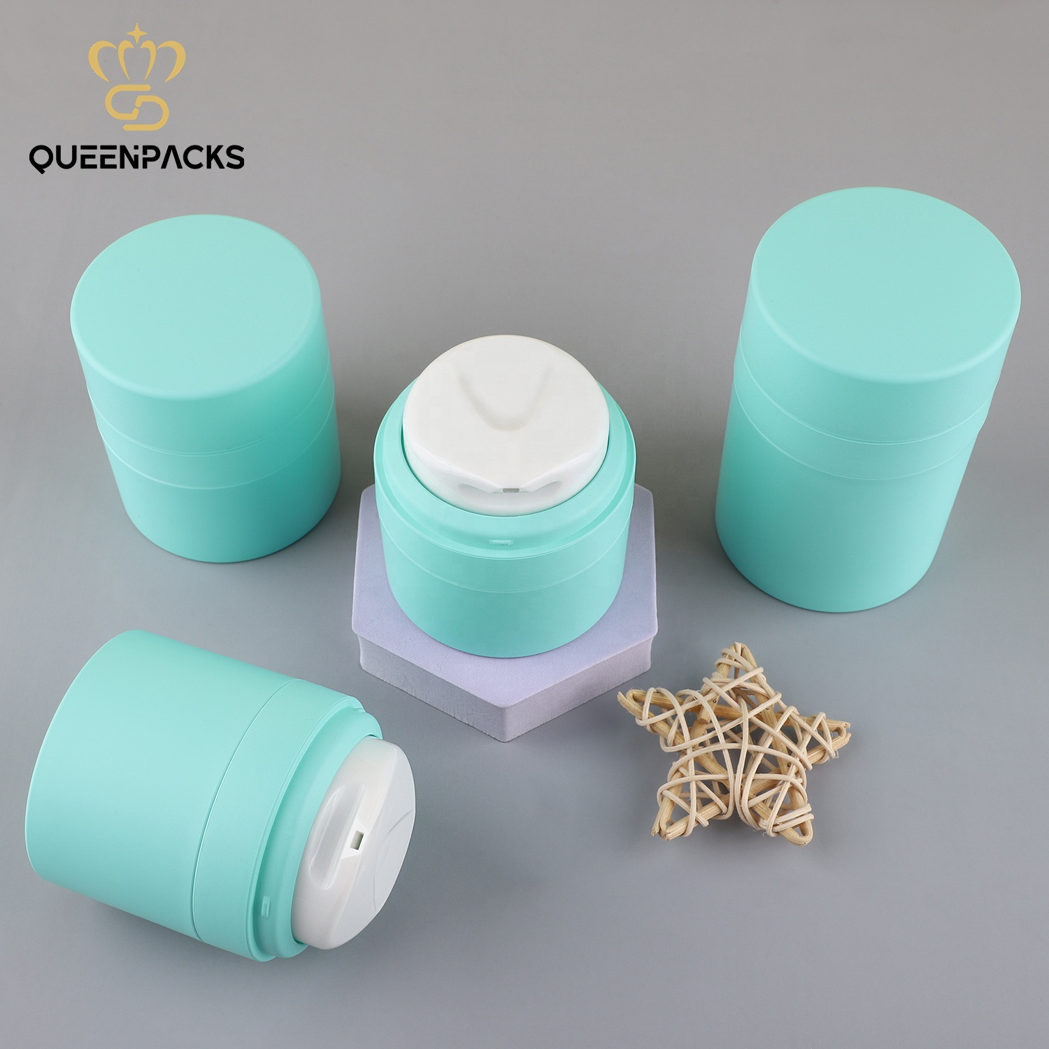 15g 30g 50g 100g Airless Cream Jars Plastic Frosted Eye Cream Bottle Cosmetic Packaging Container for Skincare Face Cream Lotion