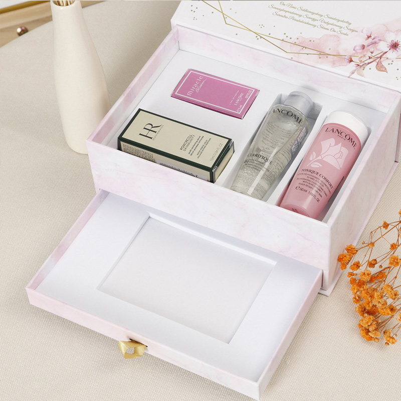Wholesale Cardboard Magnetic Cosmetic Bottle Luxury Packaging Gift Box Set Custom Paper Cosmetic Storage Box
