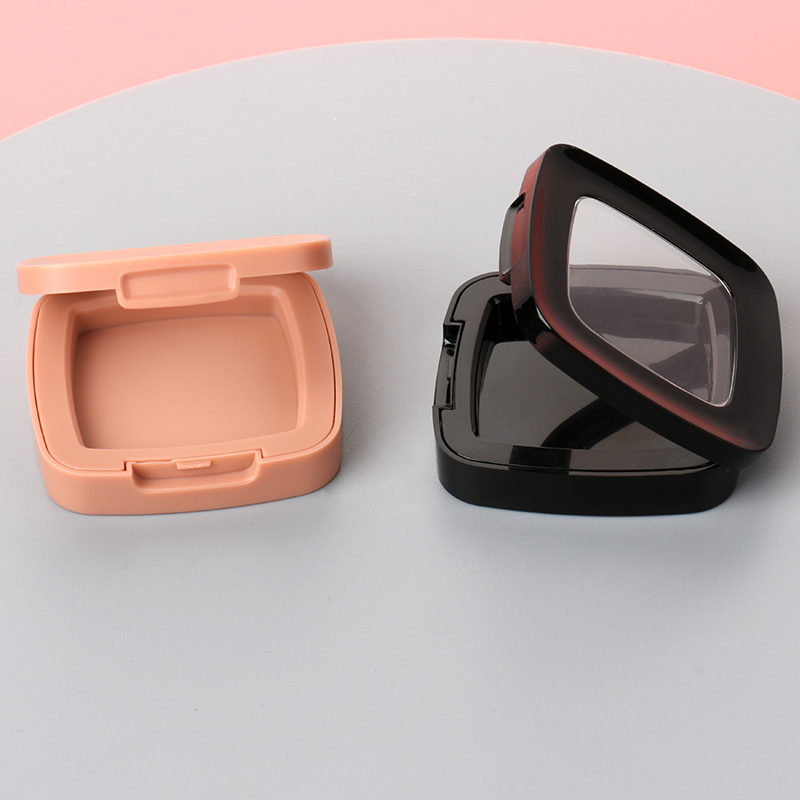 Customized Color White Color Makeup Tools Containers Loose Powder Hot Stamping ABS Press Powder Compact Case Packaging