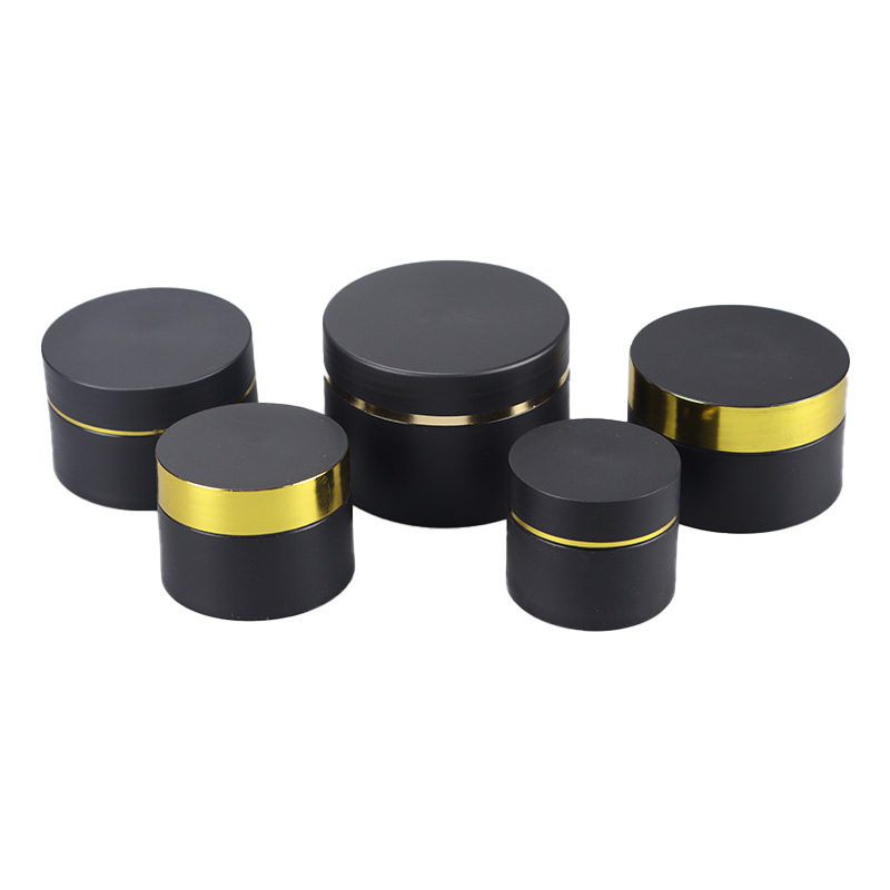 Recyclable 20g 30g 50g Black Cosmetic Packaging Jars Container Box Small Round Cylinder Shape for Cream