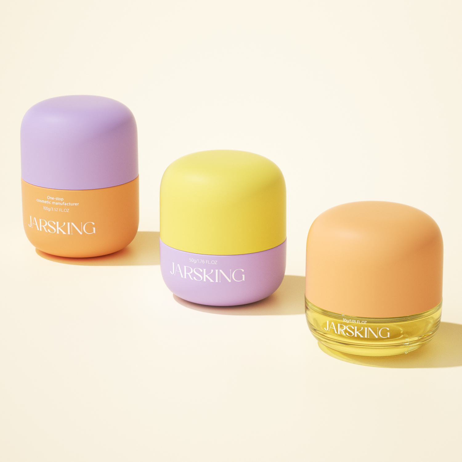 Custom Printed Luxury Skincare Jar 30 50 100g Glass Cosmetics Cream Jars With Lids Set Packaging Box
