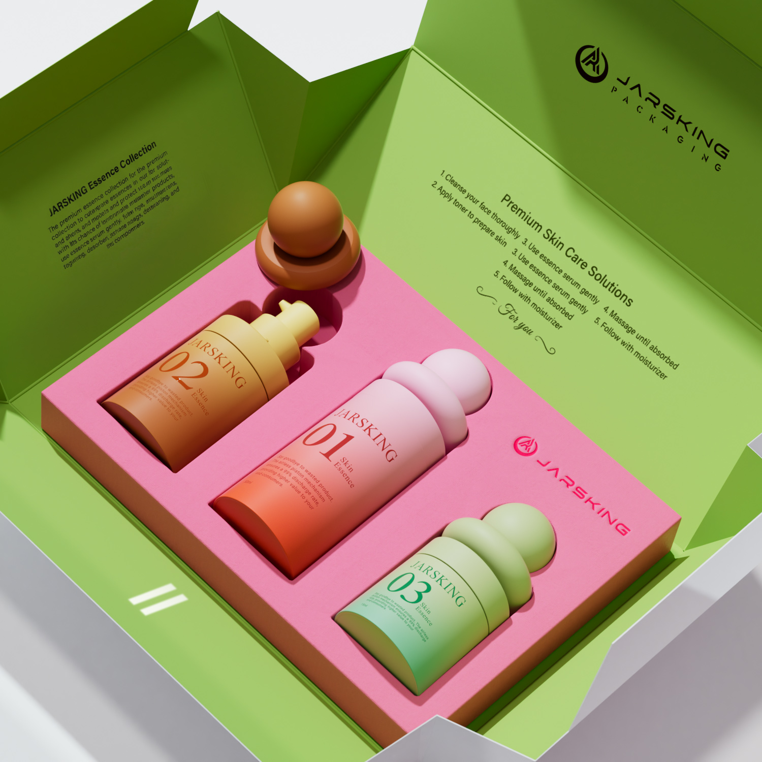 BPA Free Unique Spherical Cap 15ml 30ml 50ml Skin Care Serum Refillable Package Bottle PP Plastic Airless Bottles With Boxes