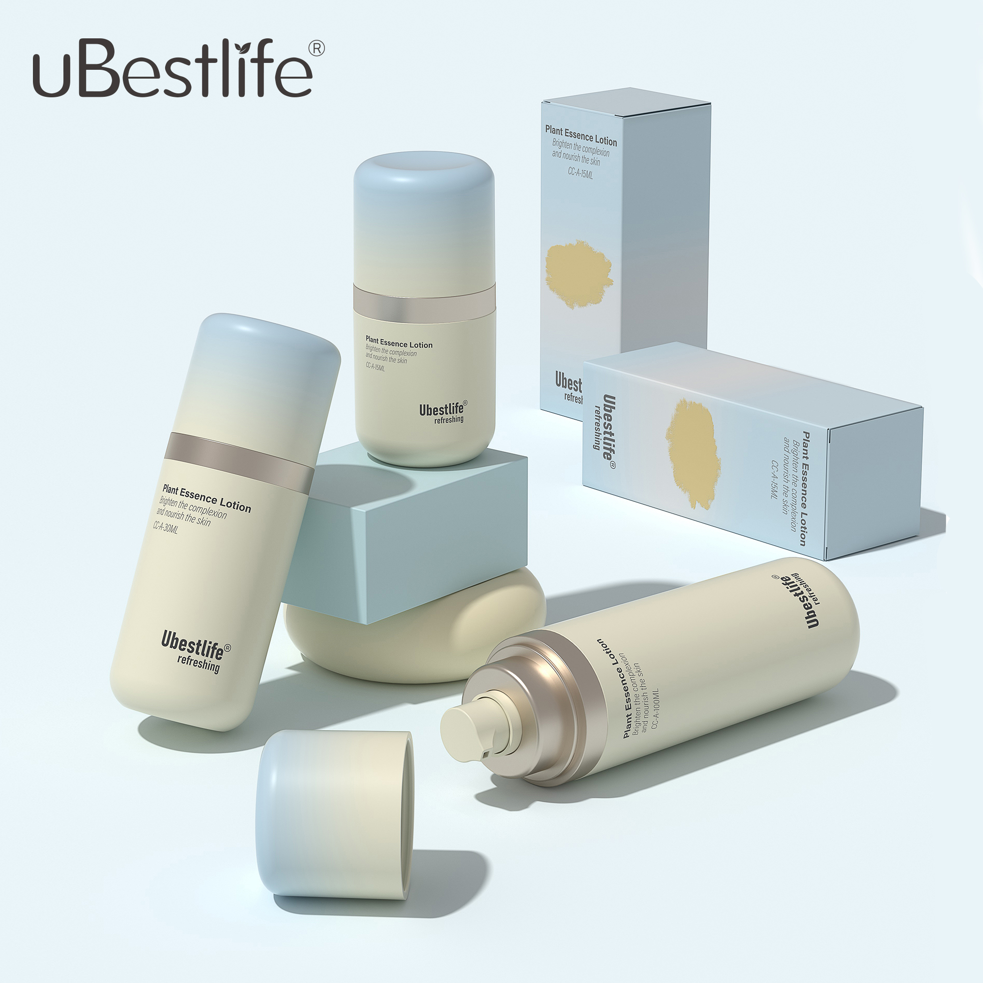 CC-A New Model Custom Color PP Airless Lotion Pump Bottle 15/30/50ML SkinCare Essence Face Eye Serum Package Empty Round Bottle
